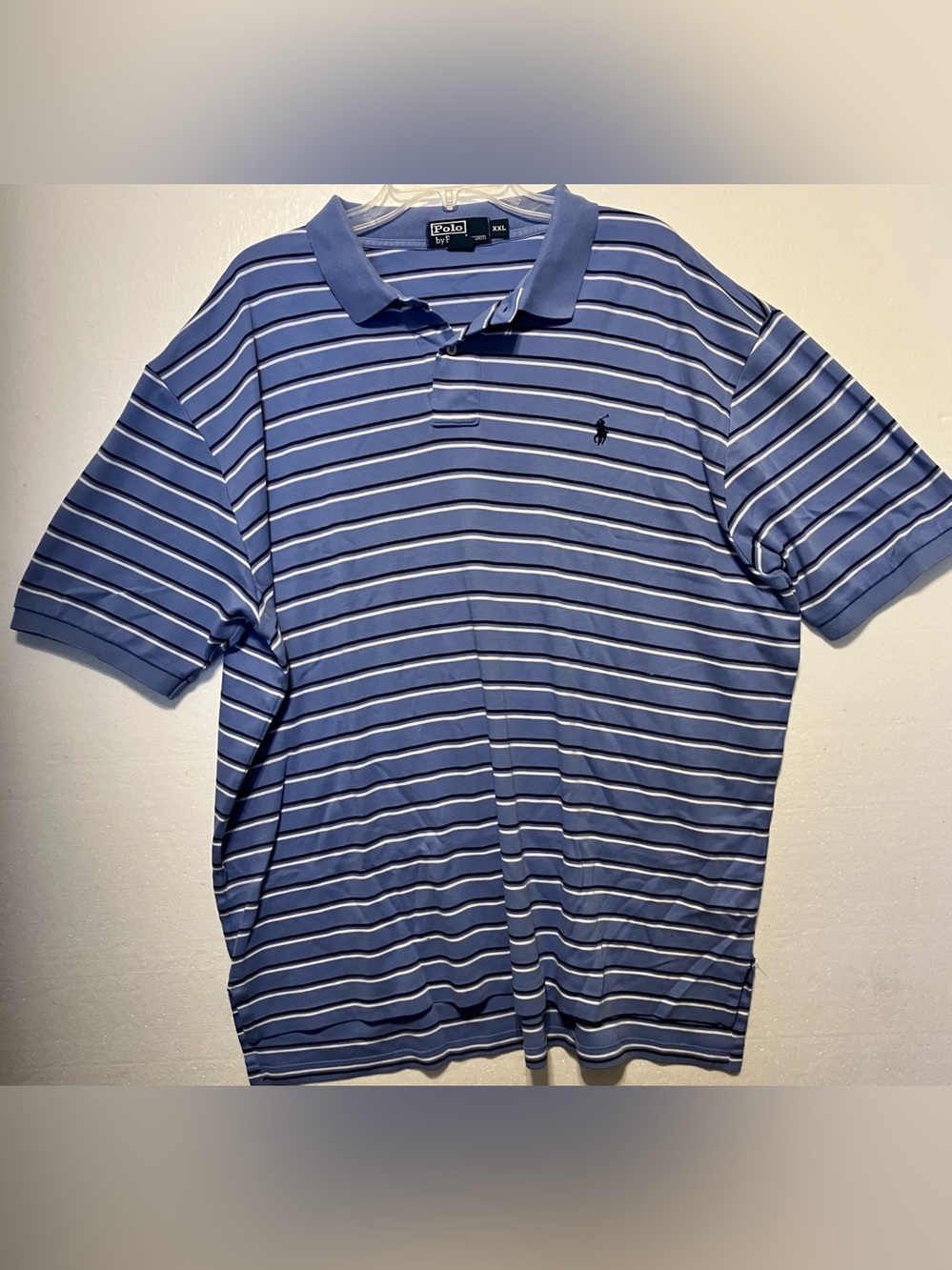 Polo by Ralph Lauren Light Blue Striped Polo Shirt 2XL